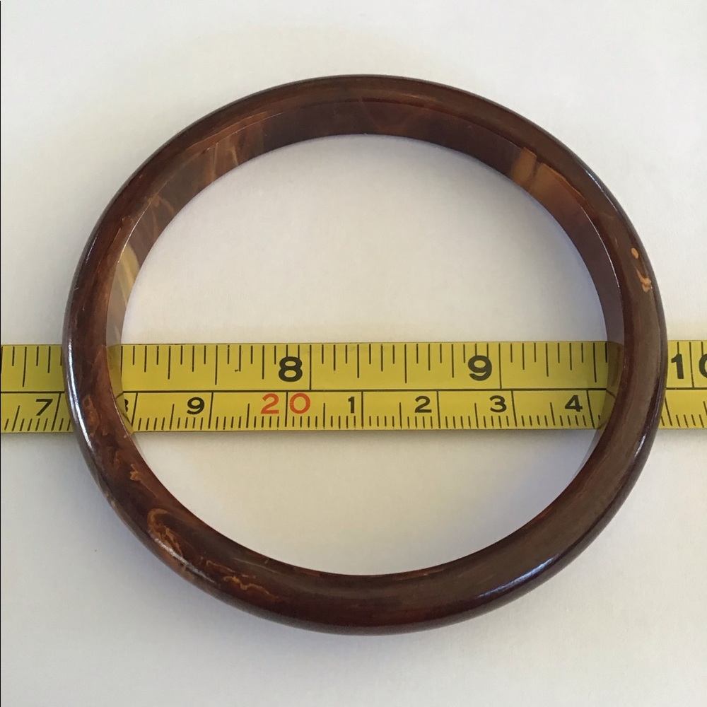 2 Bakelite Bangle Bracelets Yellow Brown "Muddy" - image 5